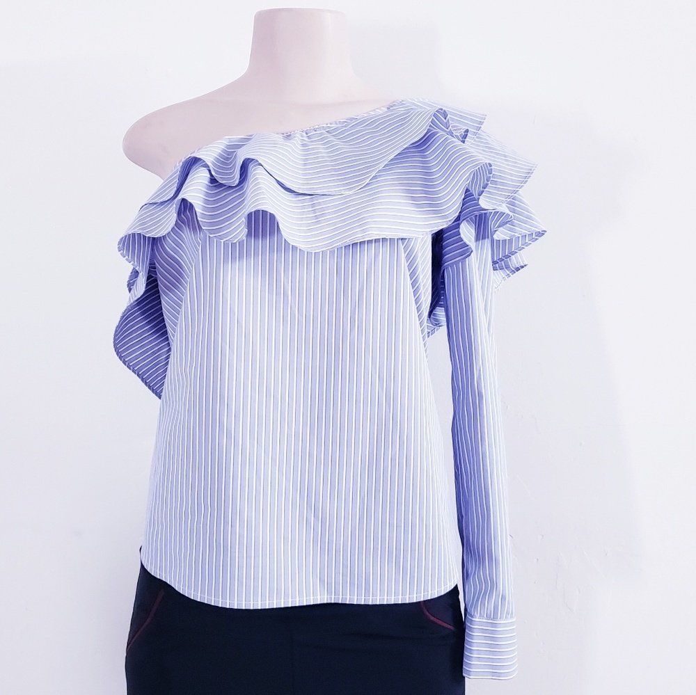 Blue striped top